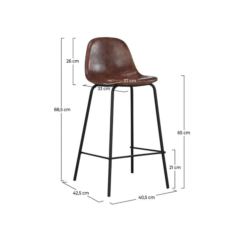 Set of 2 Henrik Island Chairs - Brown