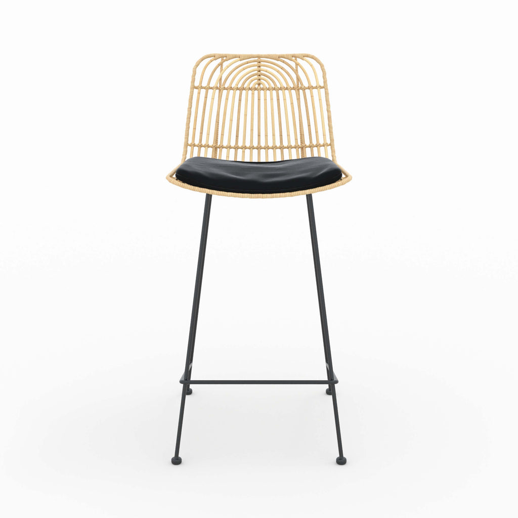 Goa - Set of 2 Rattan and Black Central Island Chairs