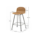 Set of 2 Jigani Bar Stools - Natural Brown