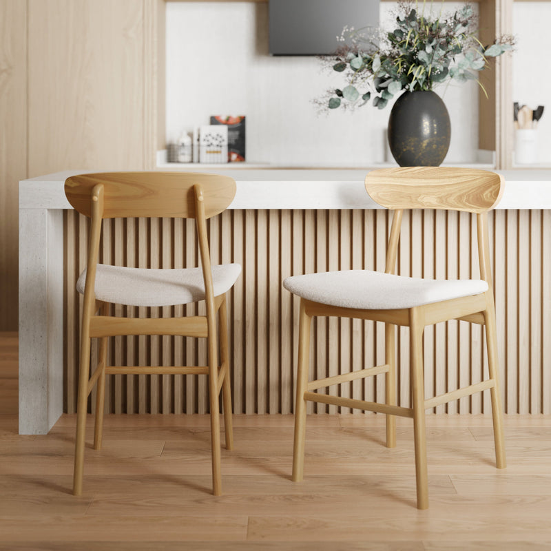 Set of 2 Lana Bar Stools - Beige