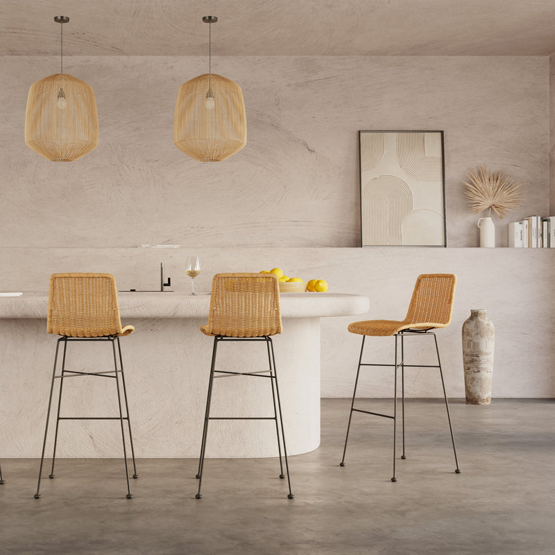 Set of 2 Mandya Bar Stools - Brown