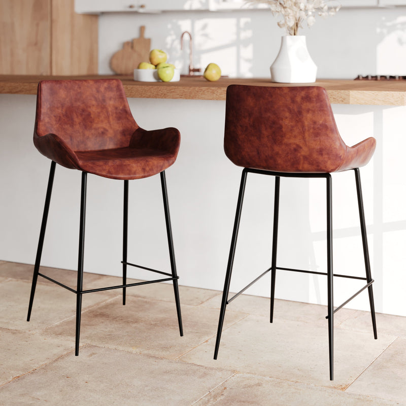 Set of 2 Pirate Bar Stools - Brown