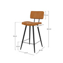 chaise de bar mi hauteur texas camel 65 cm pieds metal noir