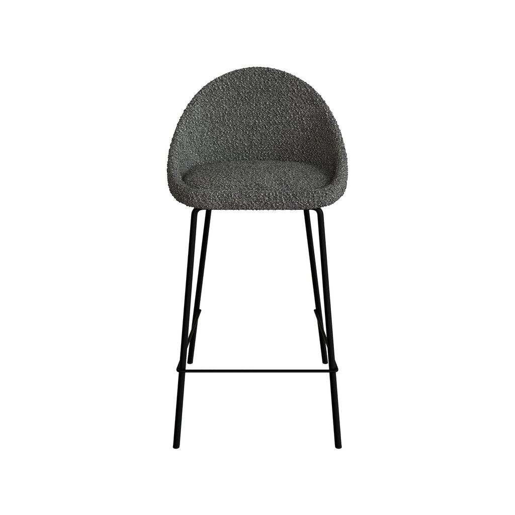 Misty - Lot De 2 Chaises Pour Îlot Central En Tissu Bouclette Gris