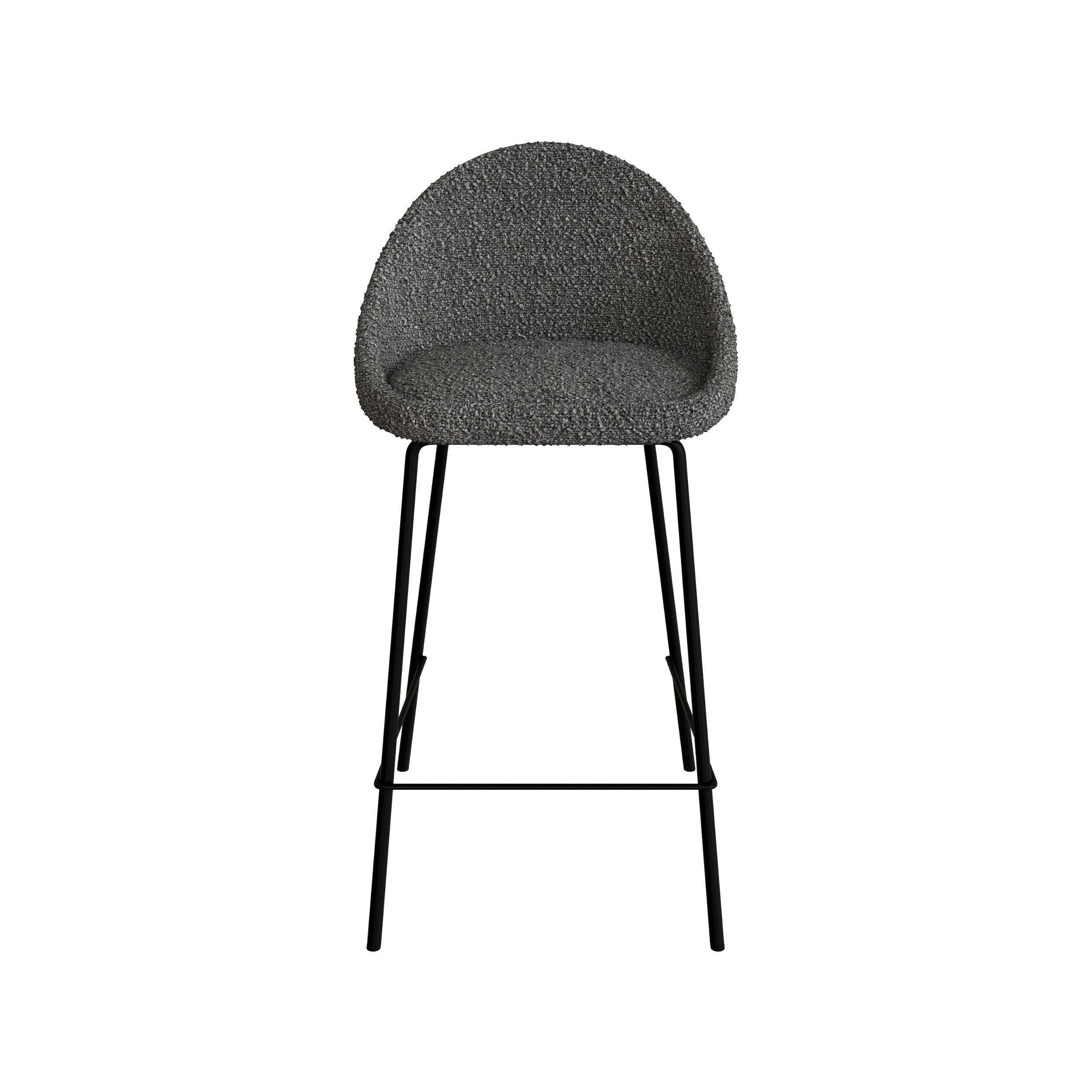 Misty - Lot De 2 Chaises Pour Îlot Central En Tissu Bouclette Gris