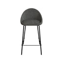 Chaise de bar mi-hauteur Misty effet laine bouclette grise 65 cm (lot de 2)