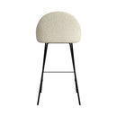 Chaise de bar Misty en tissu bouclette blanche 75 cm (lot de 2)