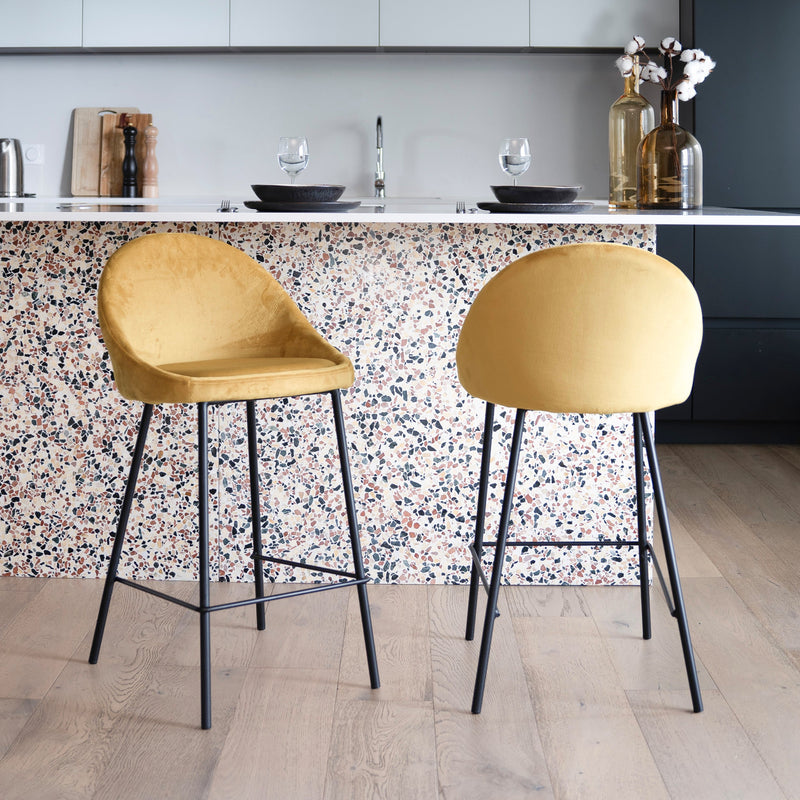 Set of 2 Misty Bar Stools - Yellow