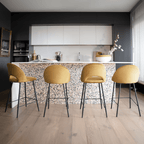 Misty - Lot De 2 Chaises Pour Îlot Central En Velours Jaune