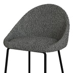 Misty - Lot De 2 Chaises Pour Îlot Central En Tissu Bouclette Gris