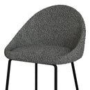 Chaise de bar mi-hauteur Misty effet laine bouclette grise 65 cm (lot de 2)