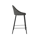 Chaise de bar mi-hauteur Misty effet laine bouclette grise 65 cm (lot de 2)