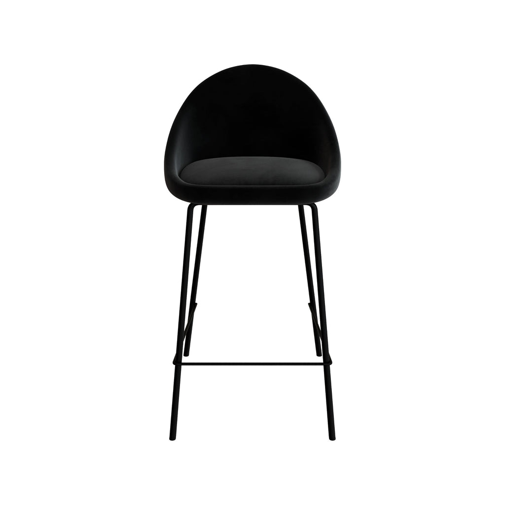 Misty - Lot De 2 Chaises Pour Îlot Central En Velours Noir