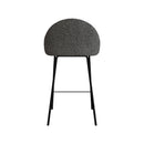 Chaise de bar mi-hauteur Misty effet laine bouclette grise 65 cm (lot de 2)