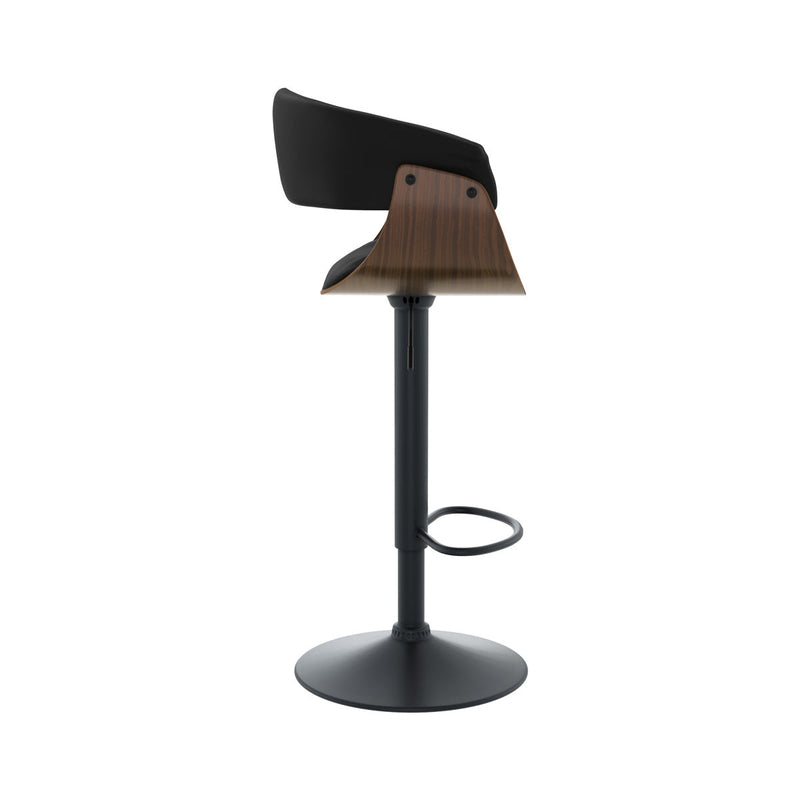 Chaise de bar noire Basile avec accoudoirs 59/81 cm