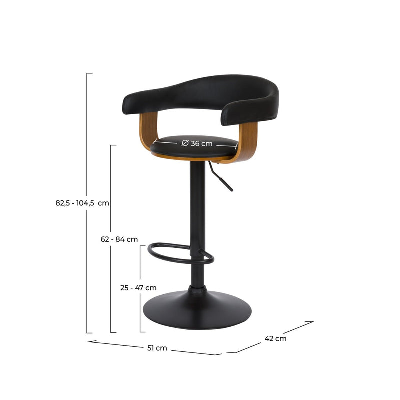 Harold Bar Stool - Black