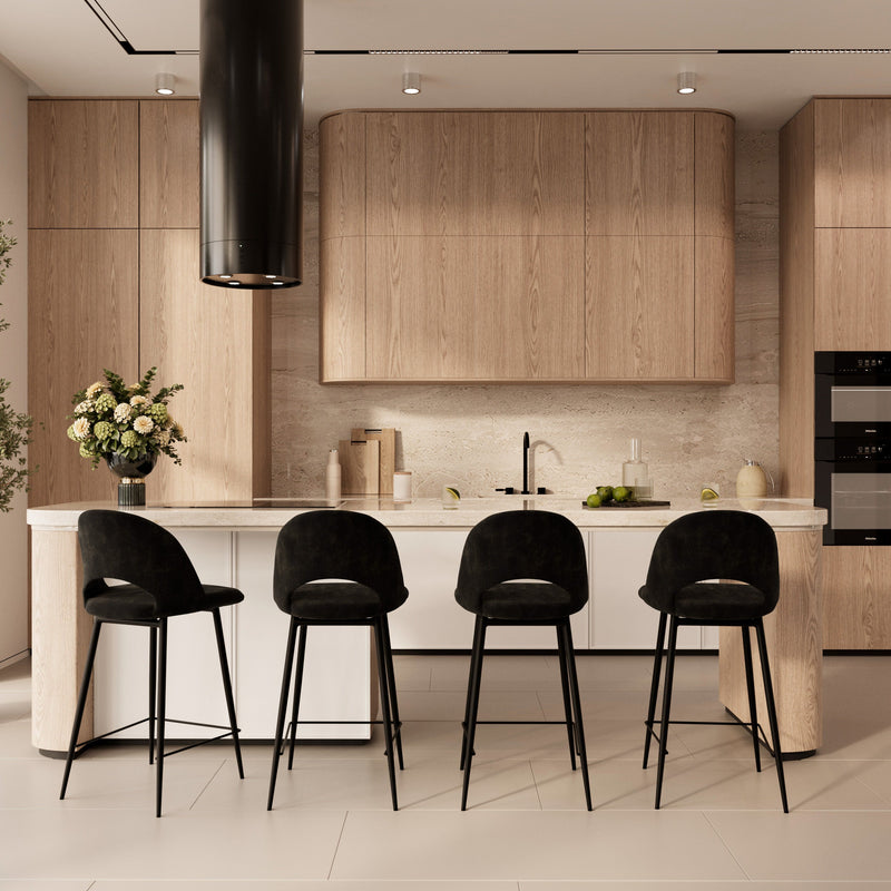 Set of 2 Penelope Bar Stools - Black