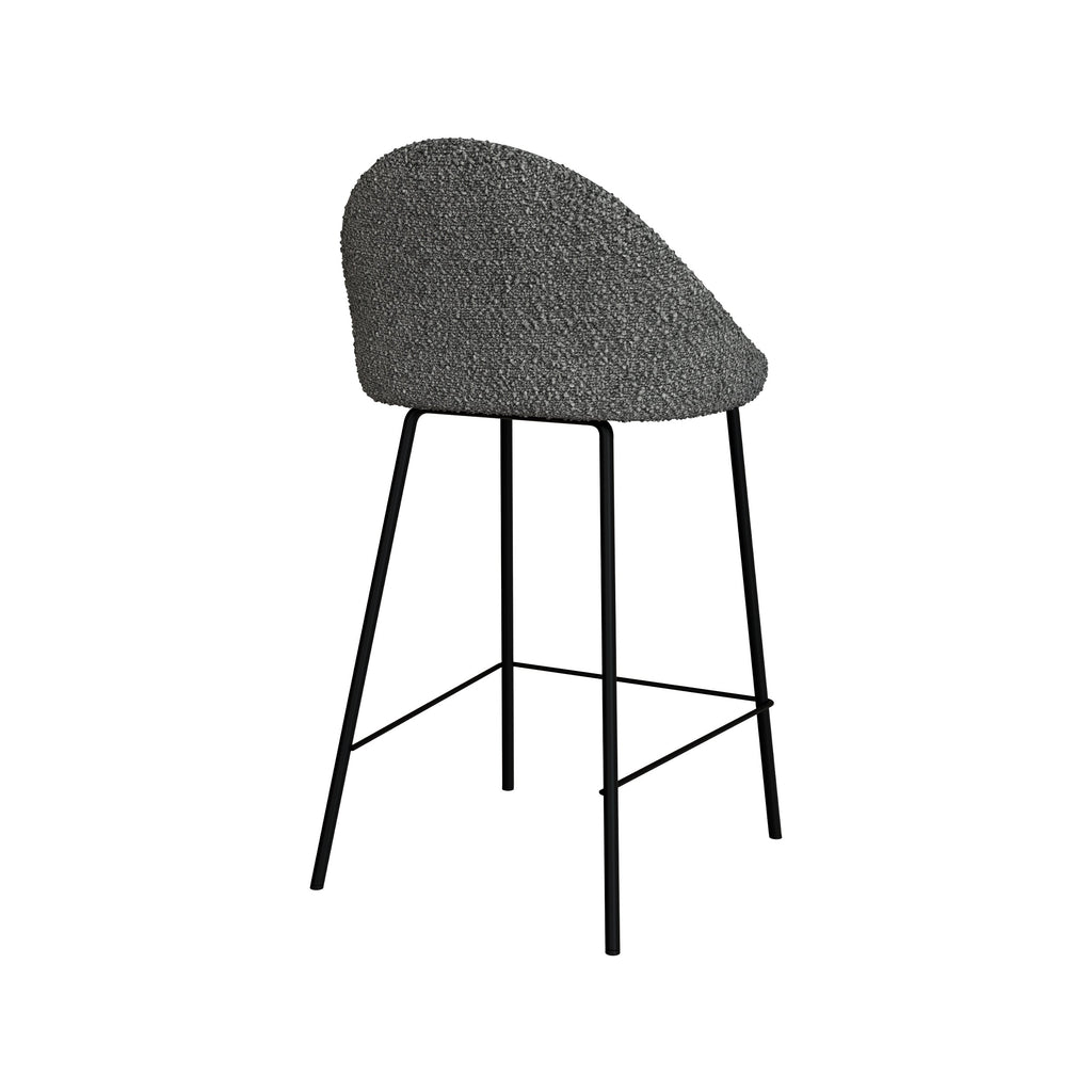 Misty - Lot De 2 Chaises Pour Îlot Central En Tissu Bouclette Gris