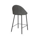 Chaise de bar mi-hauteur Misty effet laine bouclette grise 65 cm (lot de 2)