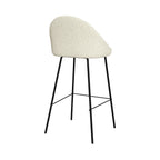 Misty - Set of 2 Bar Chairs in White Bouclette Fabric