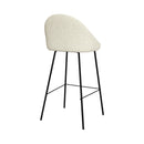 Chaise de bar Misty en tissu bouclette blanche 75 cm (lot de 2)