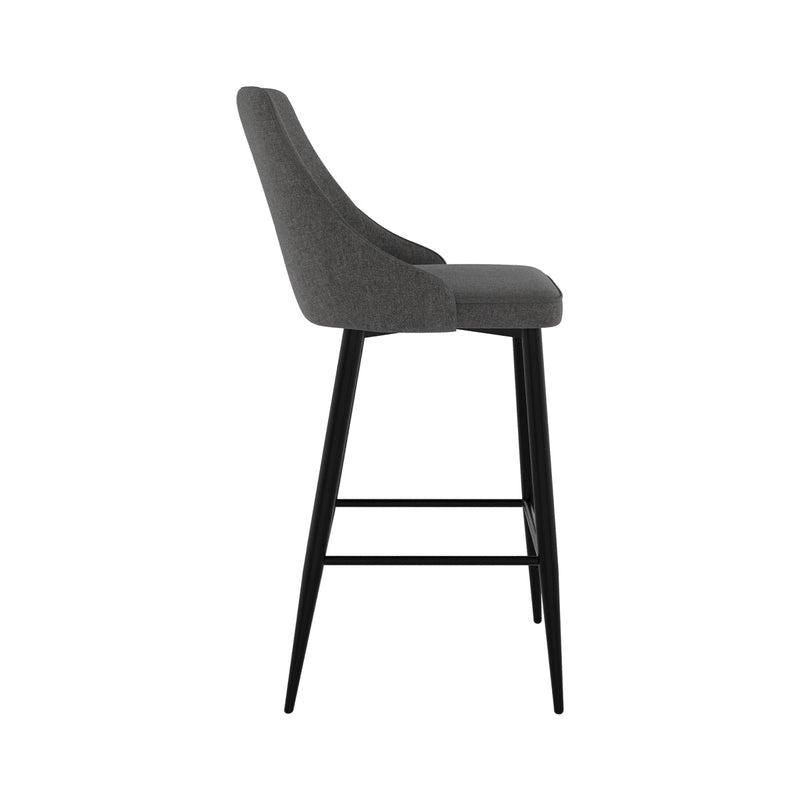 Chaise de bar Pipo en tissu gris foncé 66,5 cm (lot de 2)