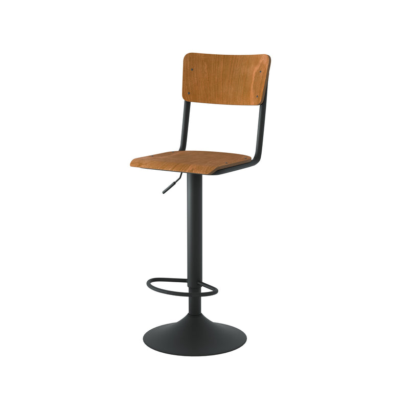 Chaise de bar Clem en bois foncé réglable 60/80 cm (lot de 2)