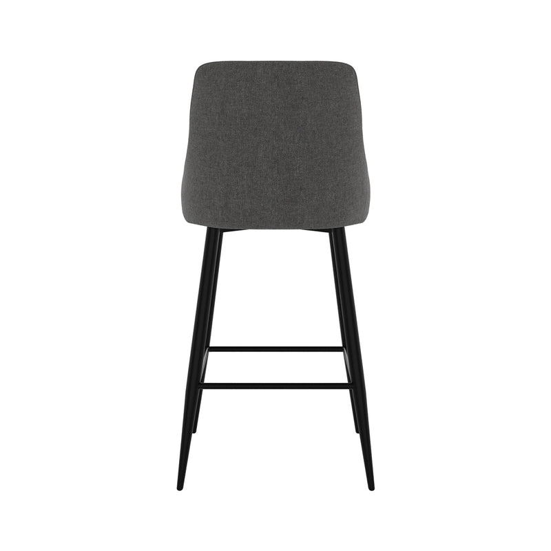 Chaise de bar Pipo en tissu gris foncé 66,5 cm (lot de 2)