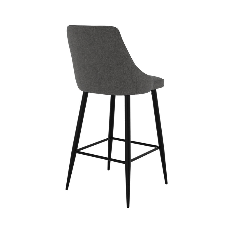 Chaise de bar Pipo en tissu gris foncé 66,5 cm (lot de 2)