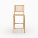 Chaise pour îlot central Kyla en teck et rotin 66,5 cm (lot de 2)