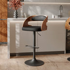 Louis - Silla alta ajustable de piel sintética negra