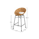 Set of 2 Rava Bar Stools - Light Brown
