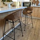 Set of 2 Rava Bar Stools - Light Brown