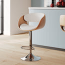 Chaise de bar Adelmar blanche 62,5/83,5 cm