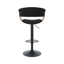 Chaise de bar noire Basile avec accoudoirs 59/81 cm