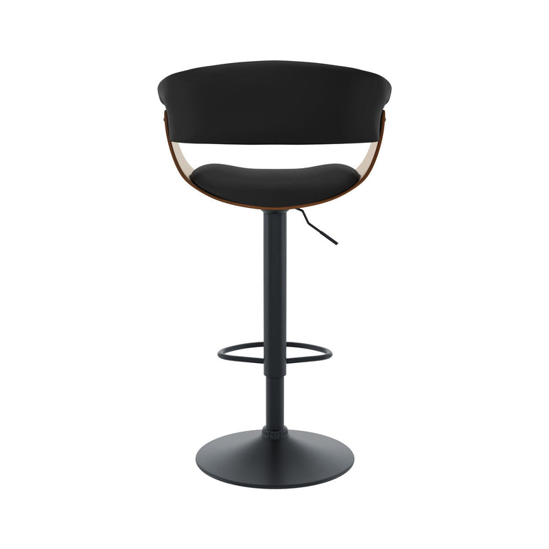Chaise de bar noire Basile avec accoudoirs 59/81 cm
