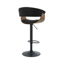 Chaise de bar noire Basile avec accoudoirs 59/81 cm