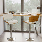 Melchior - Chaise De Bar Réglable En Pu Blanc