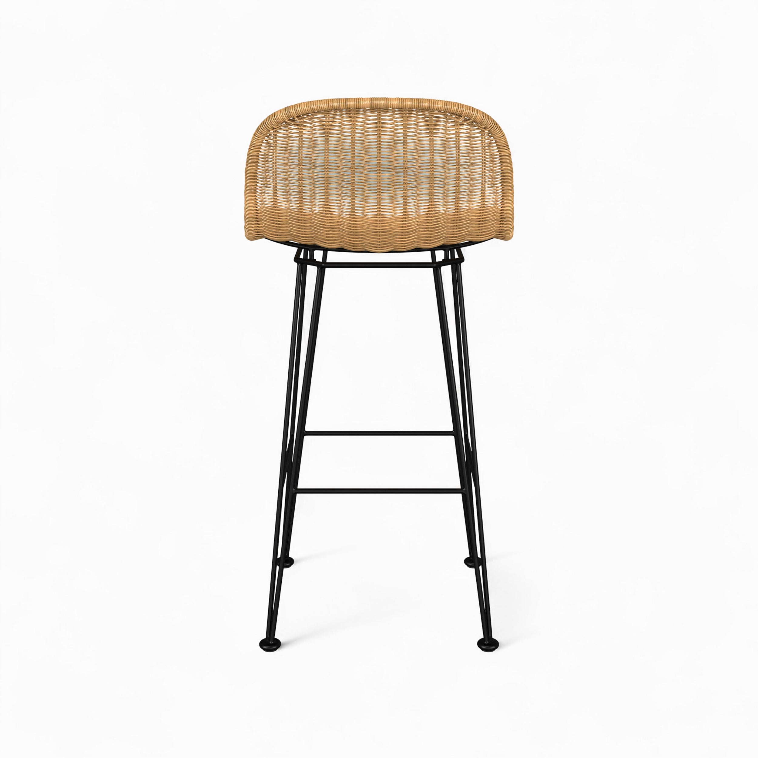 Jigani - Set of 2 Brown Resin Woven Bar Chairs
