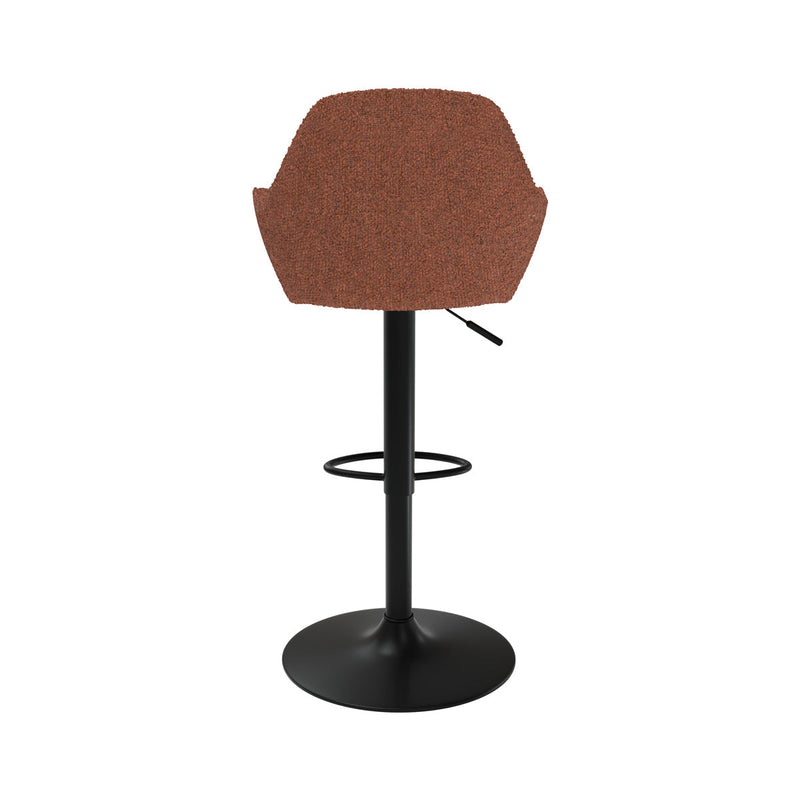 Chaise de bar Adam effet laine bouclette rouge brique 63/83 cm (lot de 2)