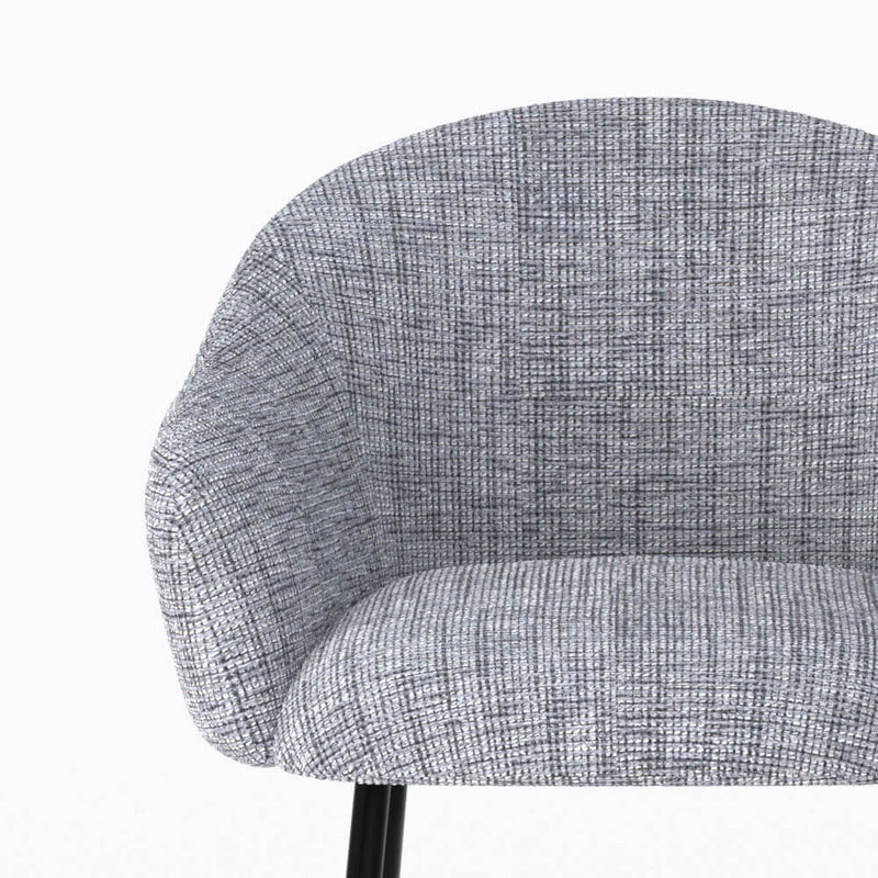 Chaise de bar Socky en tissu gris chiné 76 cm