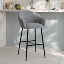 Chaise de bar Socky en tissu gris chiné 76 cm
