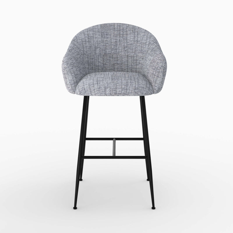 Chaise de bar Socky en tissu gris chiné 76 cm