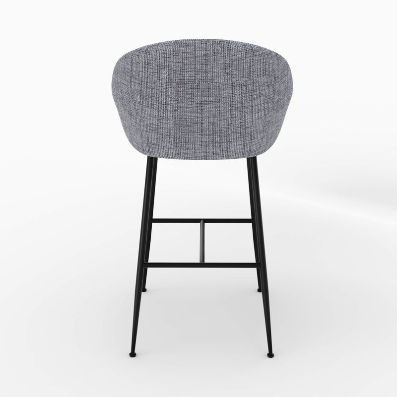 Chaise de bar Socky en tissu gris chiné 76 cm