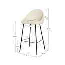 Chaise de bar Misty en tissu bouclette blanche 75 cm (lot de 2)