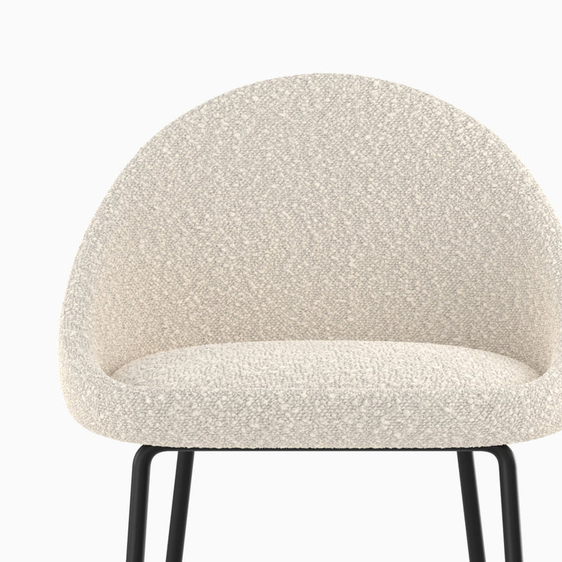 Chaise pour îlot central Misty effet laine bouclette blanche 65 cm