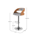 Chaise de bar gris clair Louis 62/84 cm