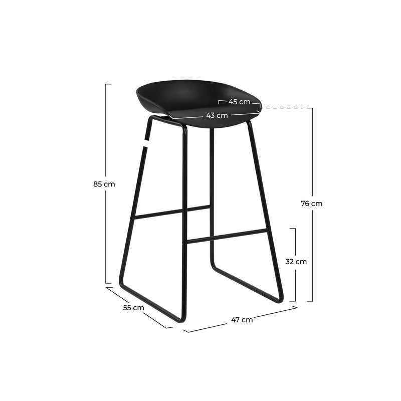 Set of 2 Yoshi Bar Stools - Black