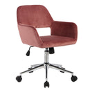 Silla de oficina ajustable de terciopelo - Ross - Rosa