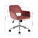 Chaise De Bureau En Velours Ajustable - Ross - Rose